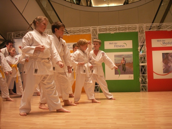 Hochmotiviert und voller Spaß dabei: die Karate-Kindergruppe